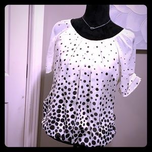 Black and white polka dot blouse